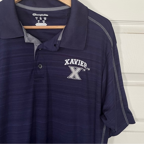 {Champion} Xavier University Musketeers Short Sleeve Polo in Navy - Mens Large - Picture 5 of 12